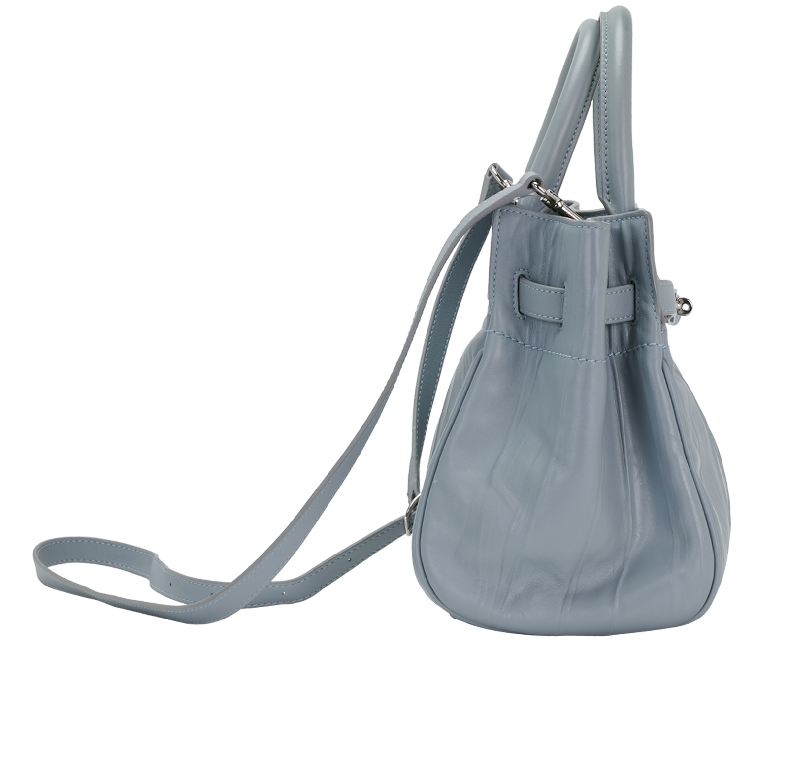 Medium Bayswater, &pound;450, Handbags, Blue, Leather, Side view